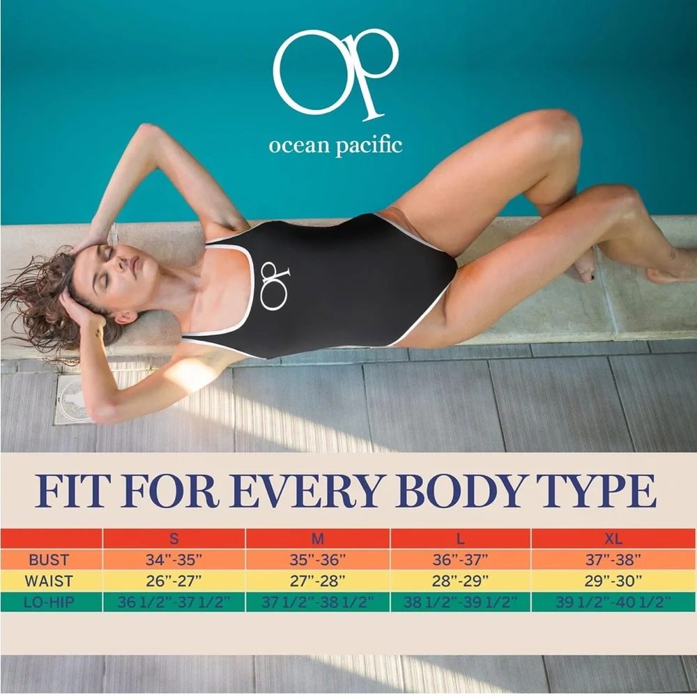 Ocean Pacific' Swimwear Scoop Neck Classic One Piece large/321-bb2 - Picture 6 of 7